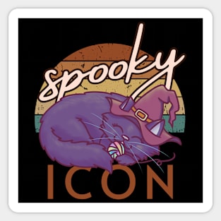 Retro Cat Spooky Icon Halloween Sticker